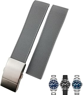 19mm 20mm 21mm Rubber Watchband,For Longines Master Conquest HydroConquest L3 Black Gray Blue Silicone Waterproof Watch Strap