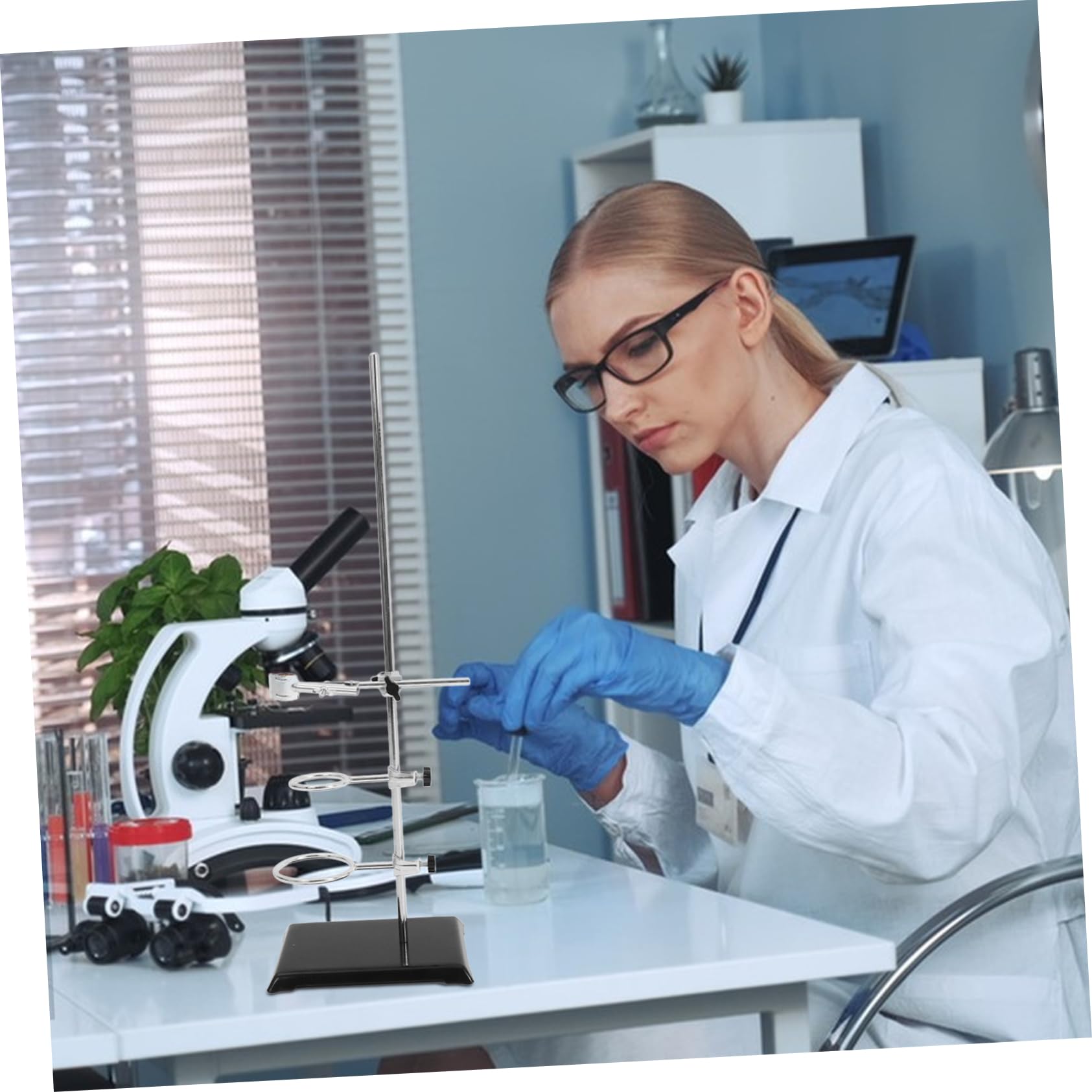 Cabilock Marco De Hierro Para Laboratorio Material Metálico Soporte Para Equipos Soporte Para Embudos Para Química y Biología