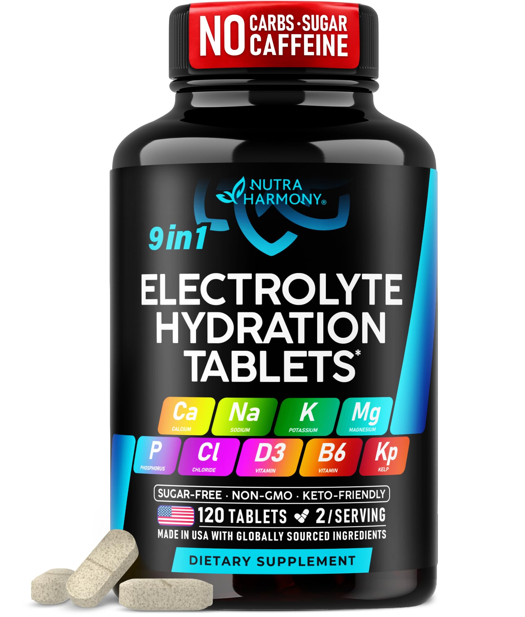 Electrolyte Tablets with Magnesium, Sodium, Potassium, Chloride - 120 Tabs