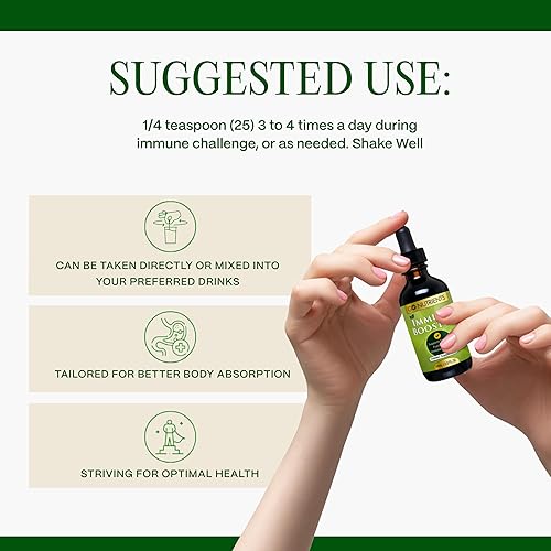 Miniatura 5 de Go Nutrients Refuerzo inmunológico  Apoyo herbario líquido con equinácea, sello de oro y usnea  7 en 1 mejora la defensa para adultos y niños