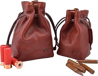 Leather Drawstring Ammo Pouch, Ammunition Magazine Belt Bag Rifle Shotshell Holder Cartridge Storage Bag - WAYNE'S DOG