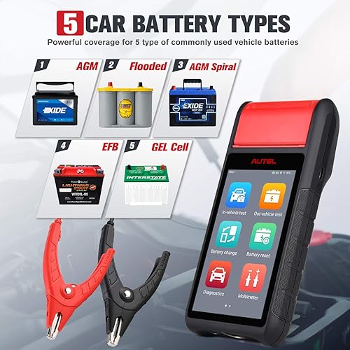 Miniatura 3 de Autel Probador de batería MaxiBAS BT608 (E), actualización de BT508 BT506, 6-12V 100-3000CCA probador de batería, probador de sistema de carga de
