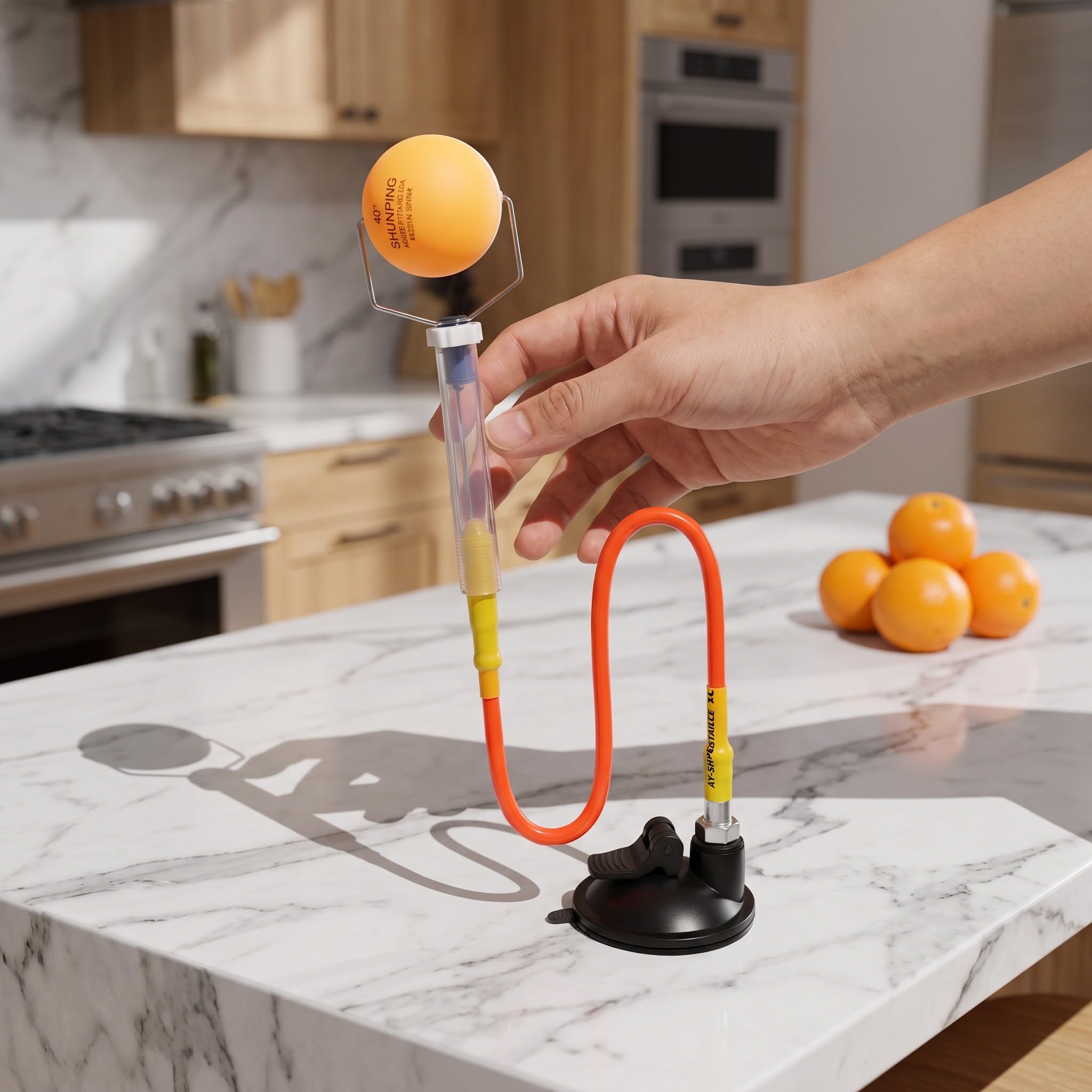 Toddmomy 1 set di attrezzo per allenamento di rimbalzo ping pong con base a | Attrezzo per allenamento di ping pong con rimbalzo, robusto di fissaggio a ventosa, ideale per esercizi individuali, design