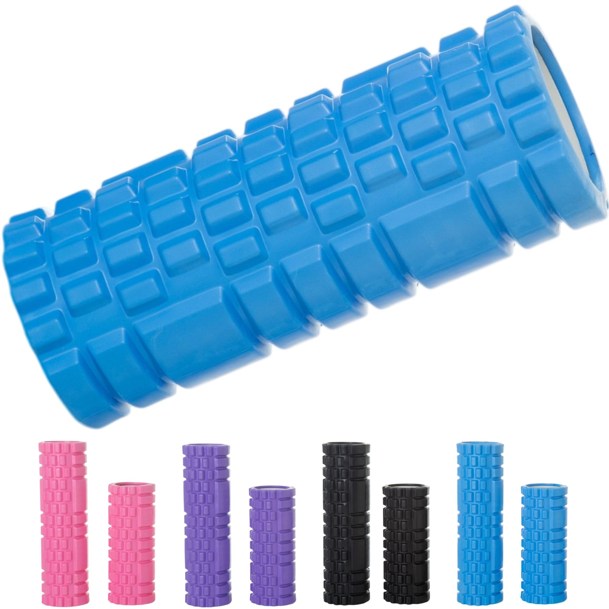 Runners Relief Pro-Roll Foam Roller, High-Density, Deep Tissue Massage, Muscle Recovery, Injury Prevention, Trigger Point Roller for Legs and Back (Blue, Large)