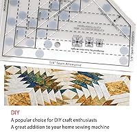 Vista 4 de Mini Quilting Ruler,Clear Acrylic Scale DIY Cutting Tools Quilting Ruler for 6 8 10 Inch Finished Blocks, Non-Slip, Durable, Easy to Handle Trimming