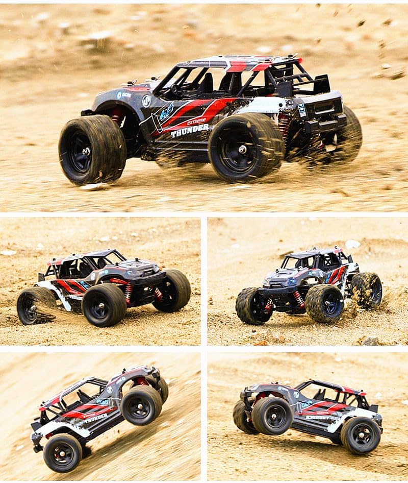 Miniatura 8 de Kororo Coche RC todo terreno a escala 118, vehículo eléctrico 4WD de alta velocidad de 36 KPH con control remoto de 2.4 GHz, camión todoterreno