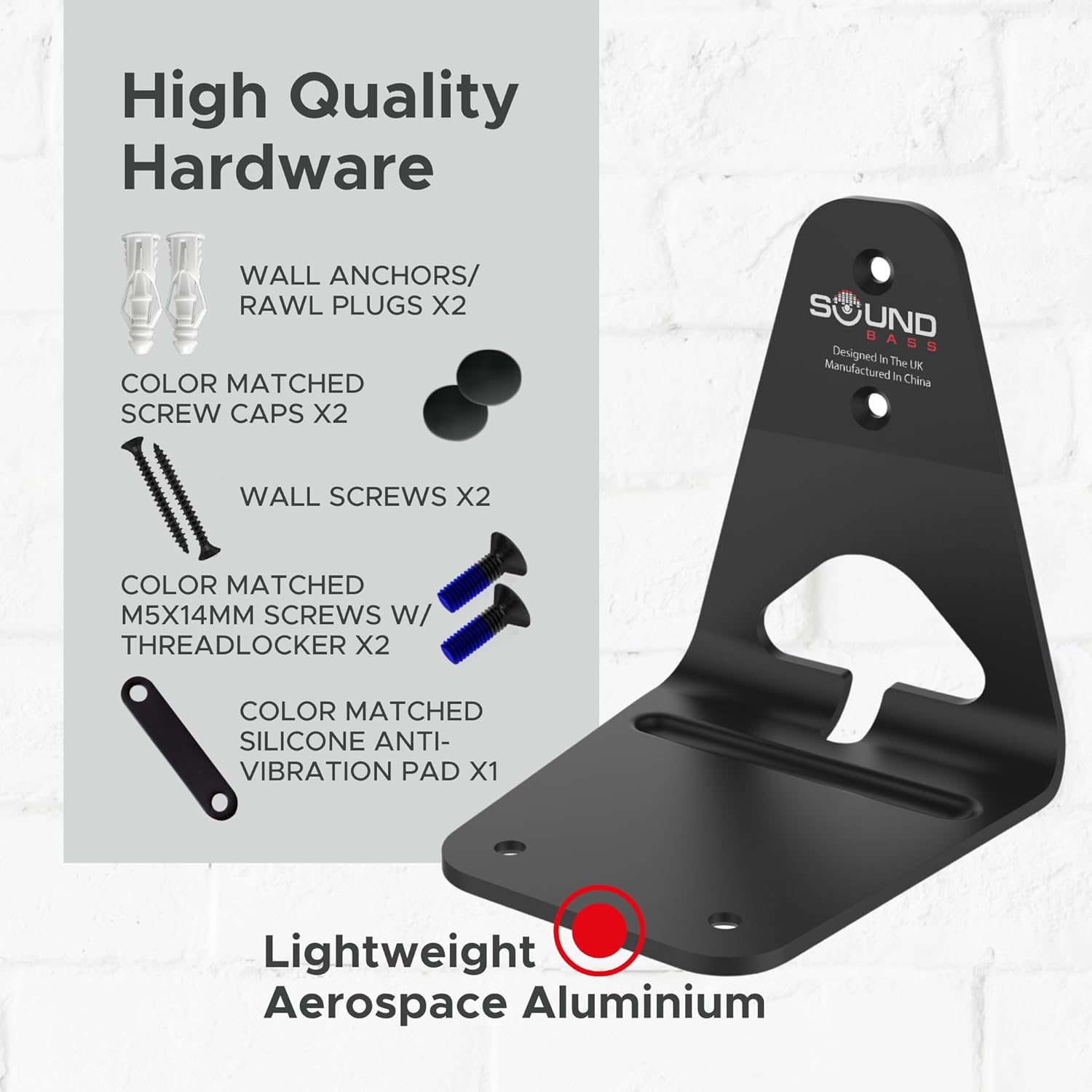 Sound Bass ERA300 Wall Mount Bracket, Low Profile, Black, Twin Pack, Compatible with Sonos ERA 300 Speaker, Complete with All Fixing Hardware - Image 5