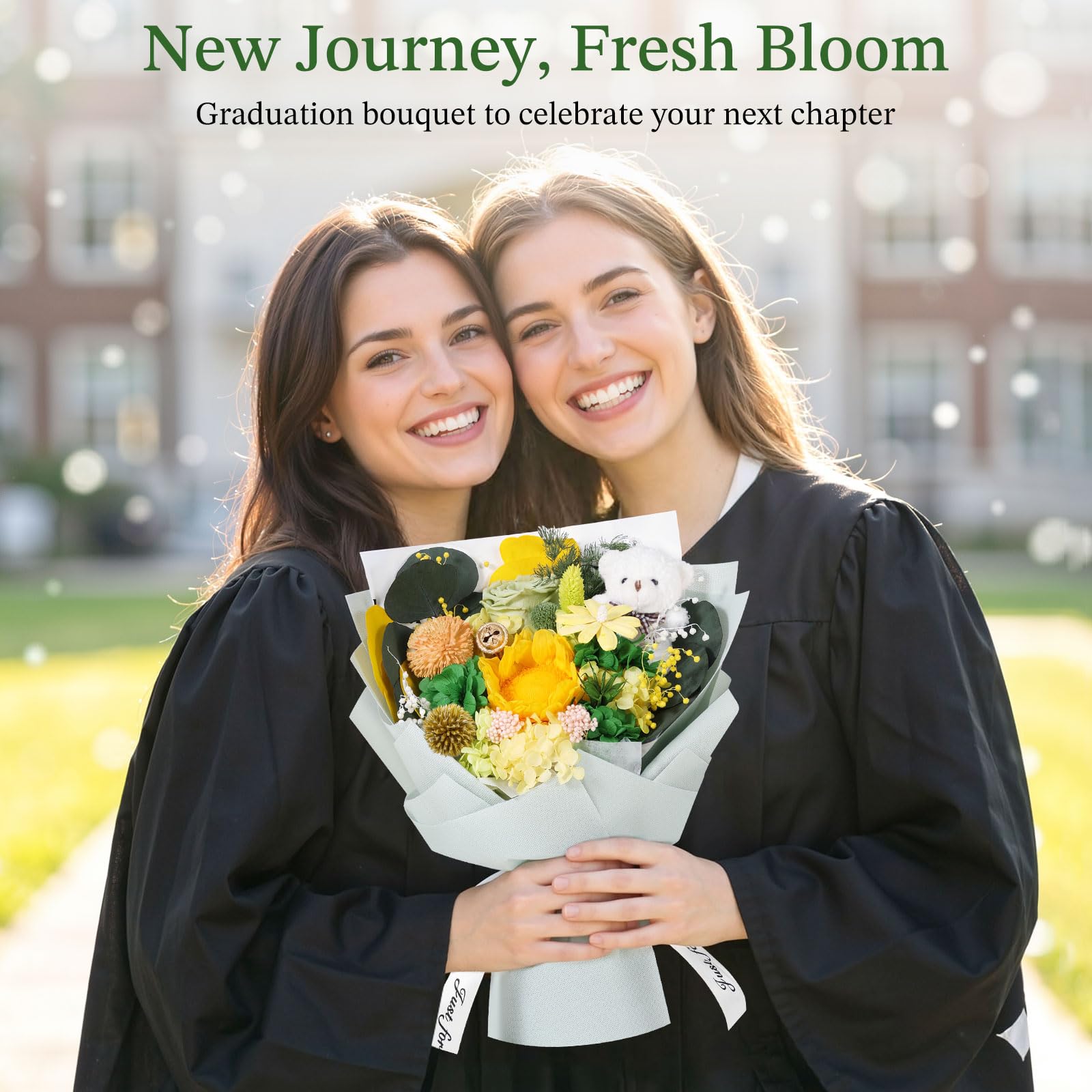 Emibele Bouquet Girasoli Conservati, Fiori per Consegna Prime, Bouquet Fiori Eterni, Compleanno Anniversario San Valentino Festa Mamma Laurea Regali Fiori per Lei Donne Moglie Madre Amiche