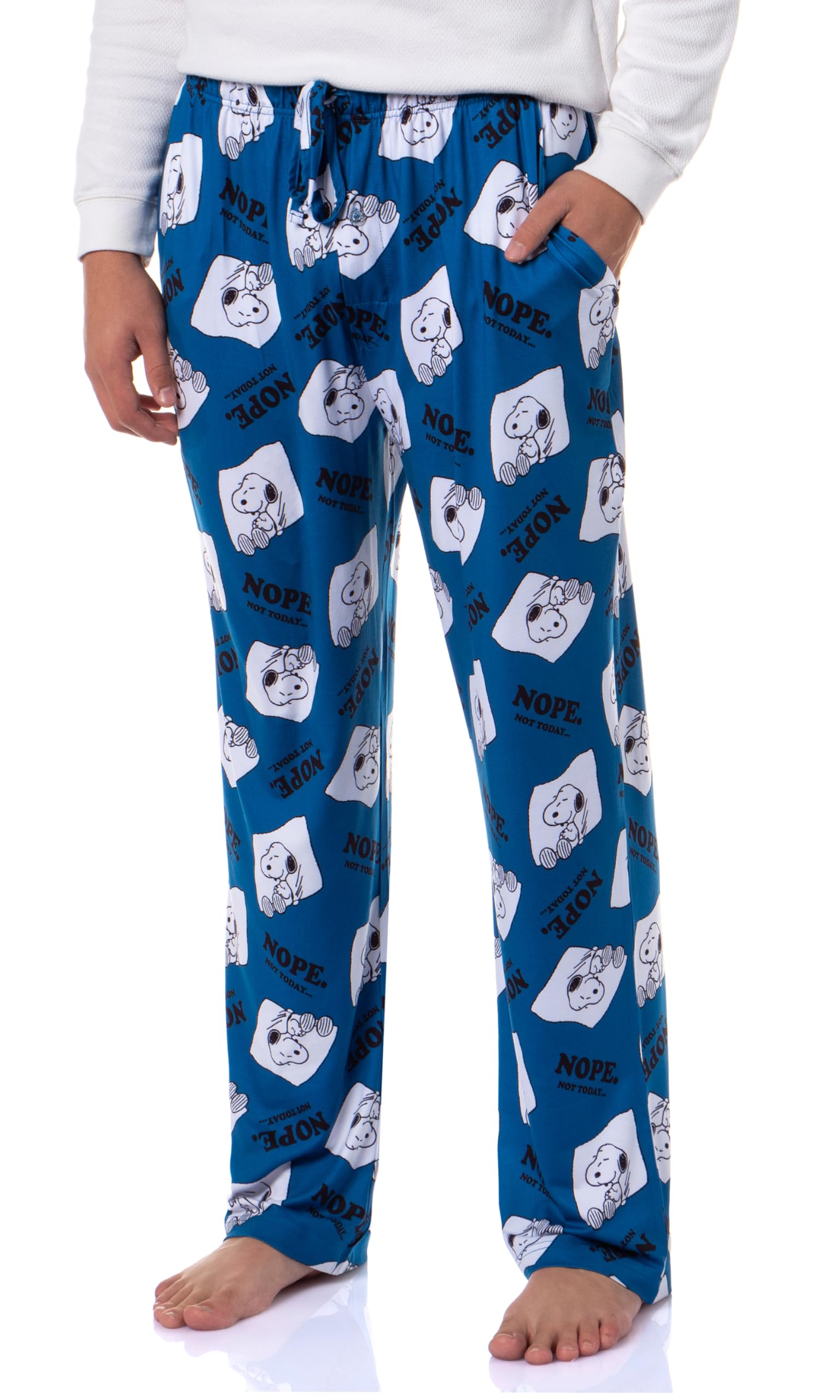 Intimo Men's Nope Not Today Peanuts Adult Snoopy Tossed Print Sleep Pajama Pants For Wo, S
