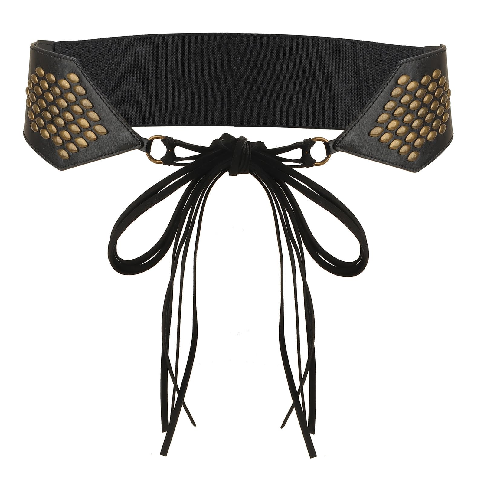 MICFENY Stylish Adjustable PU Leather Corset Band With Fringed Tied Design For Women Various Occasion Travel Use