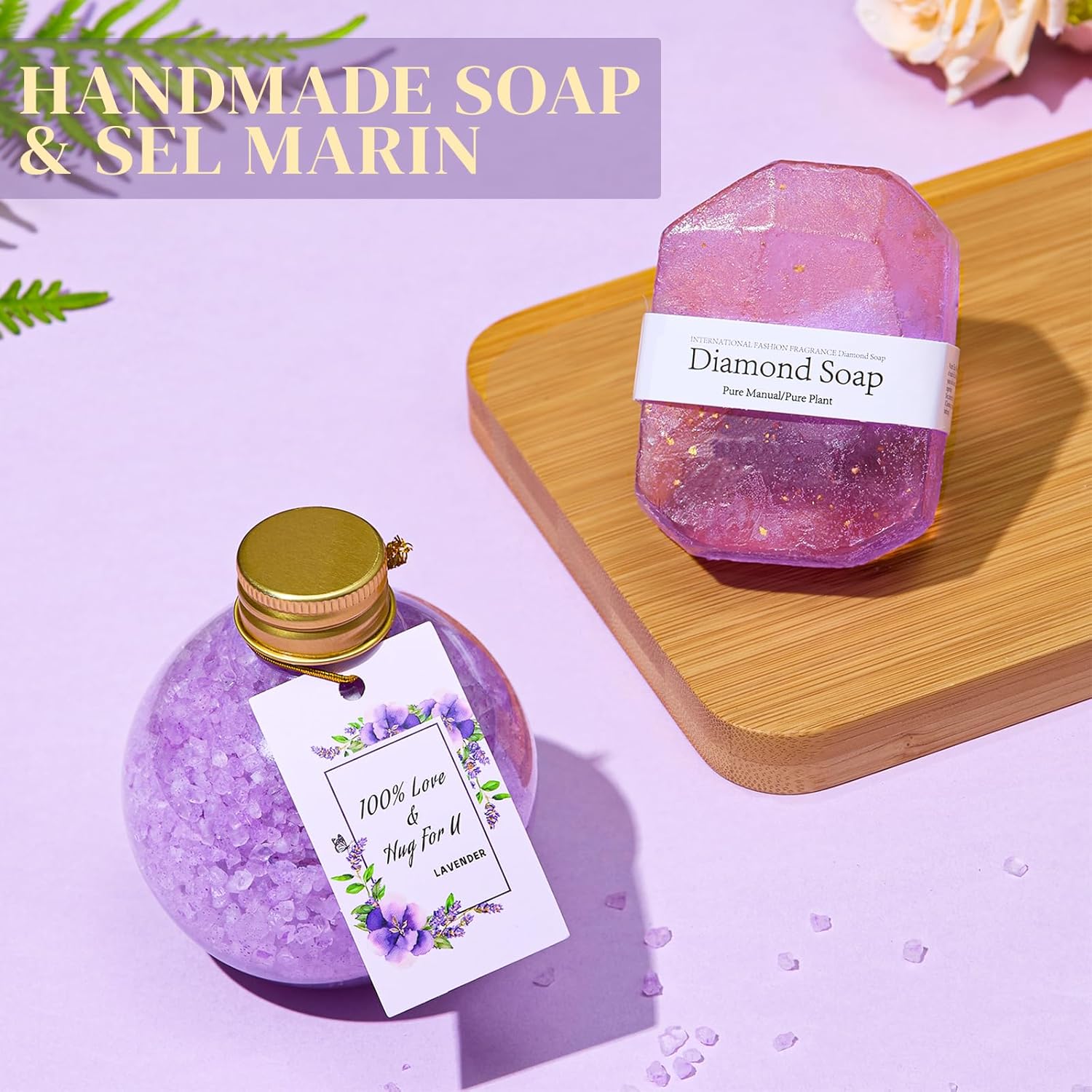 Valentines Day SPA Gifts for Women Self Care Gifts Get Well Soon Gifts, Rose Relaxing SPA Gifts Basket Care Package, Luxury Flannel Blanket Valentine's Day Gift for Her Wife Mom Grandma Friend Purple - Image 6