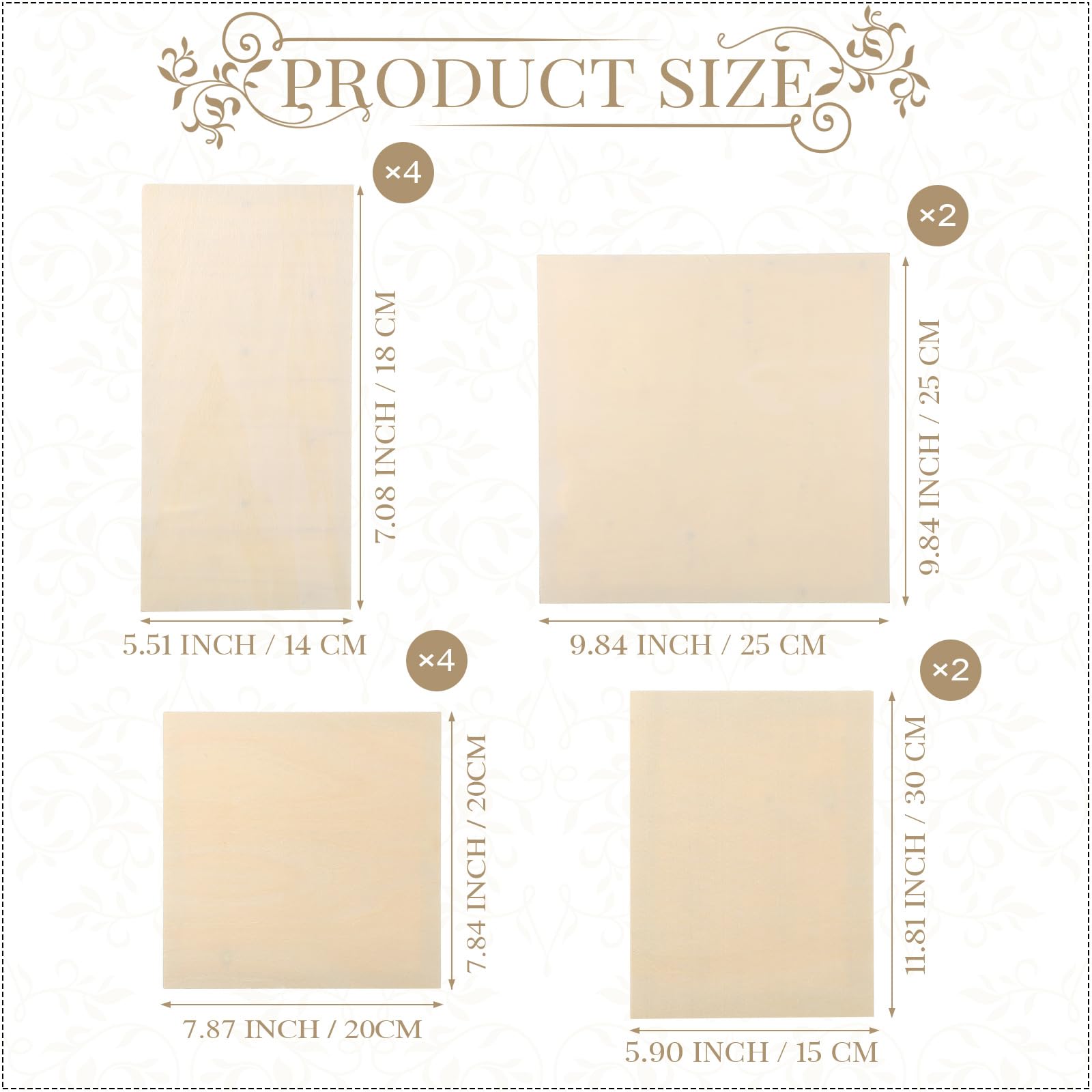 Holz Leinwand Boards Set - 14 Stück Unlackiert Für Malerei & Basteln