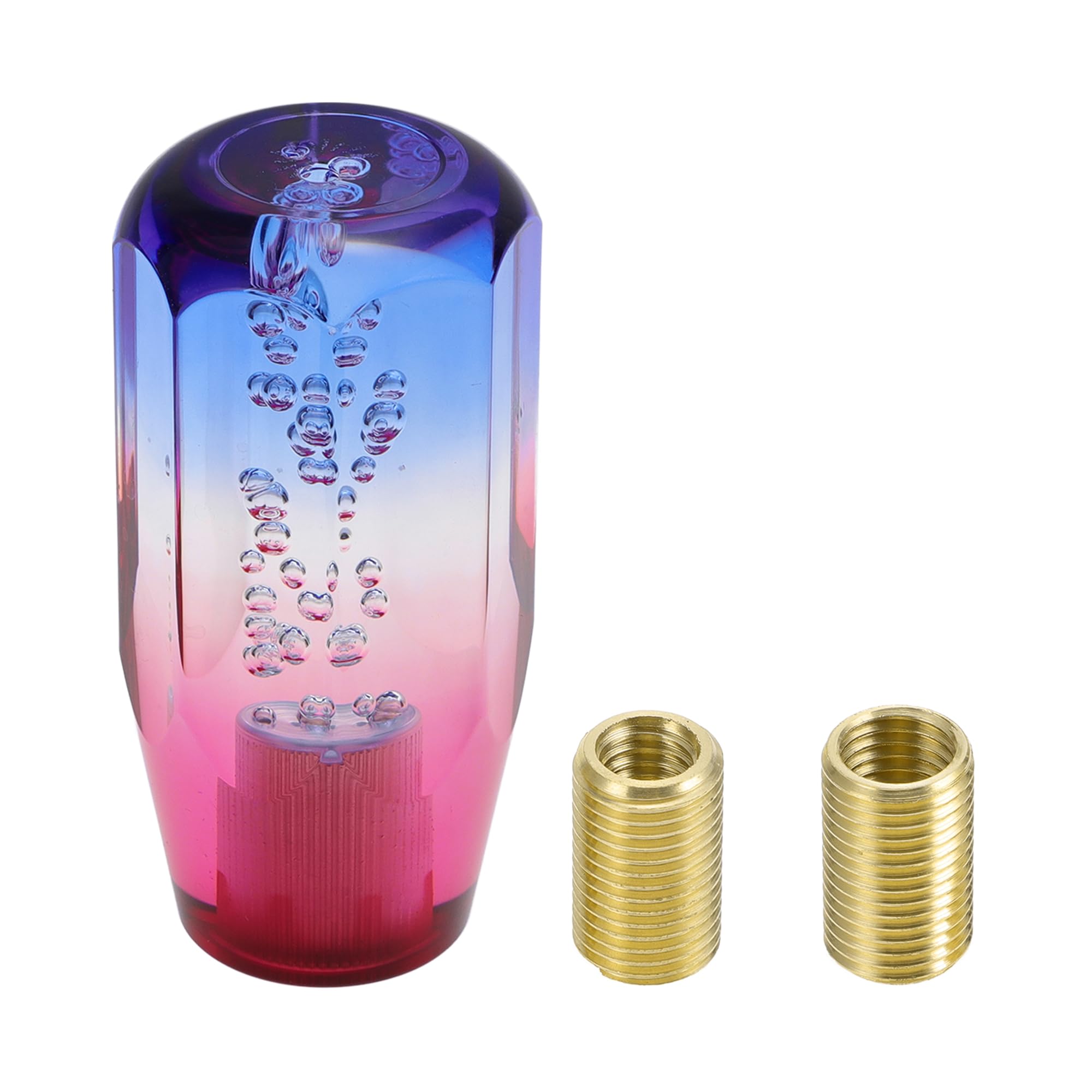 TUCKBOLD Car Shift Knob 10cm | Front Stick Shift Knob Universal for Automatic and Manual Vehicle Acrylic Blue Red with 2 Adapter 1 Set