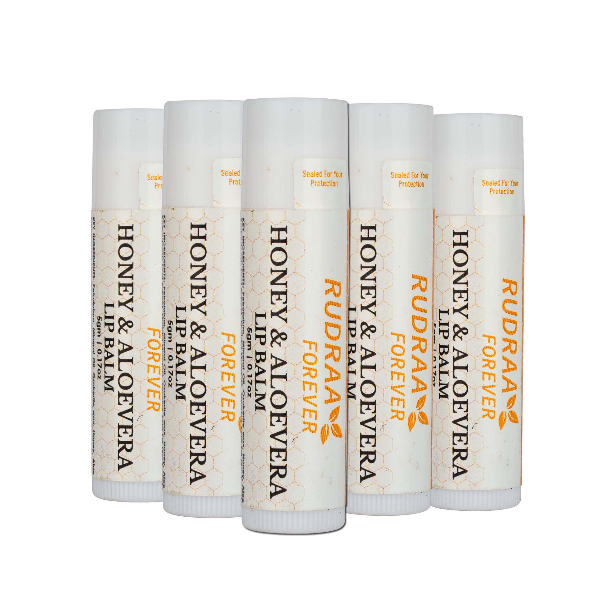 Rudraa Forever Honey And Aloe Vera Lip Balm | Lip Balm for Dry and Chapped Lips | Lip Care for Winter/for Dry Lips | Set of 5 (Each 5gm)-image-35