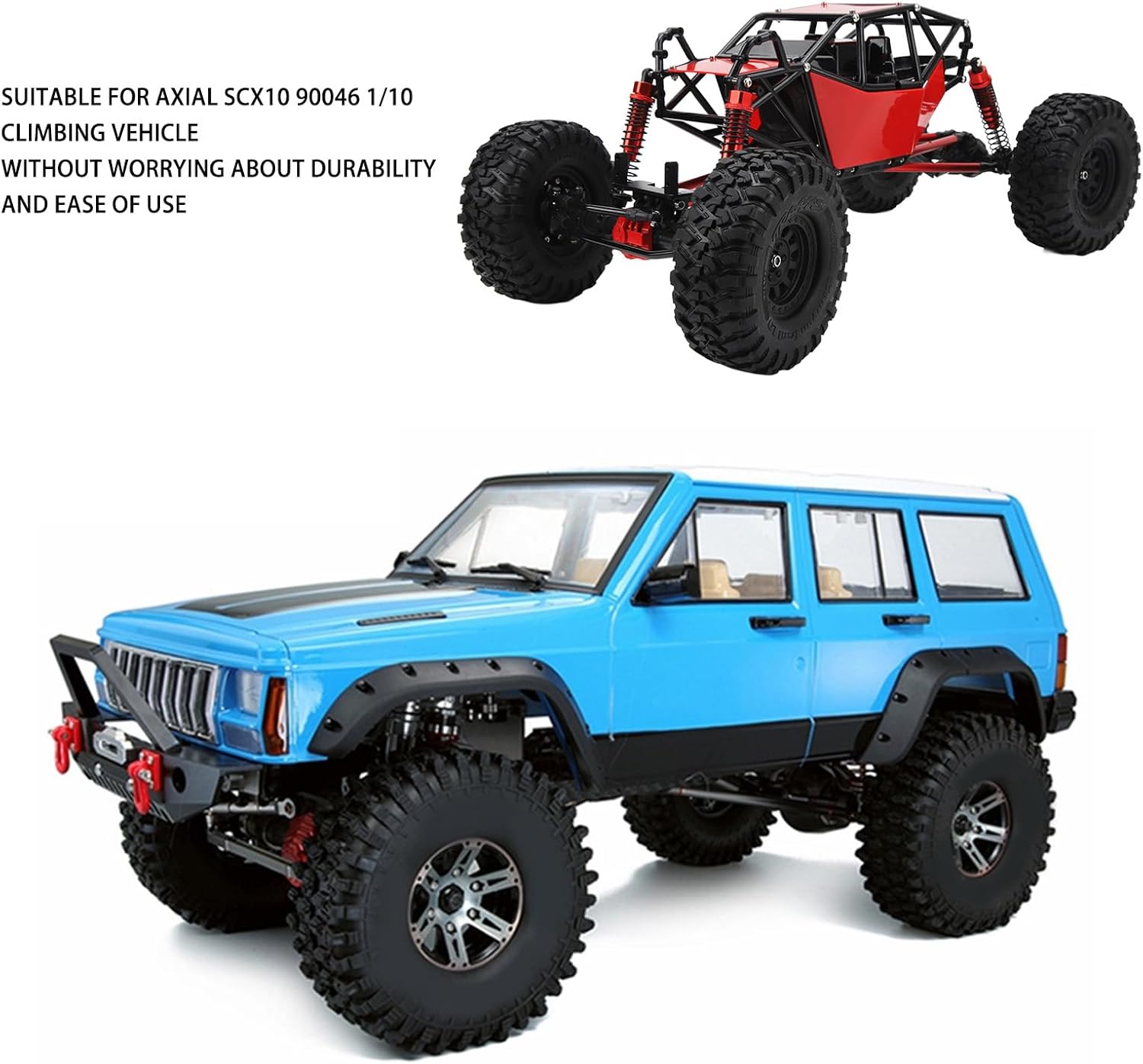 flexman 1/10 310mm Wheelbase RC Rock Climber Chassis with 1.9 Wheel, Remote Control Car Model Accessories for Axial SCX10 90046