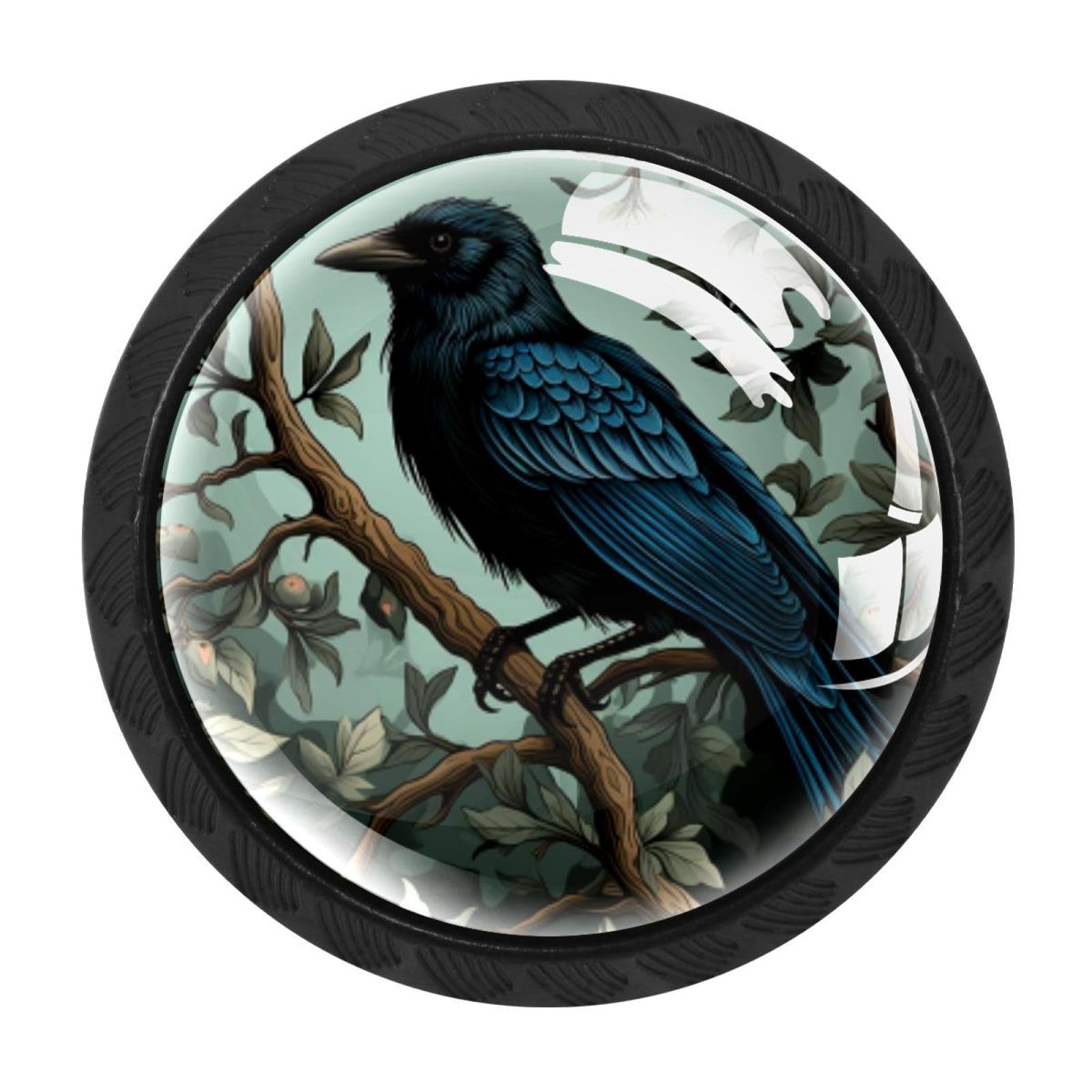 Chenzzzz Multicolored 08 4 Pieces Crow Drawer Knobs, 35Mm Black Cabinet Knobs, Drawer Pulls And Knobs, Dresser Drawer Knobs, Cabinet Hardware Kitchen Cabinet Knobs