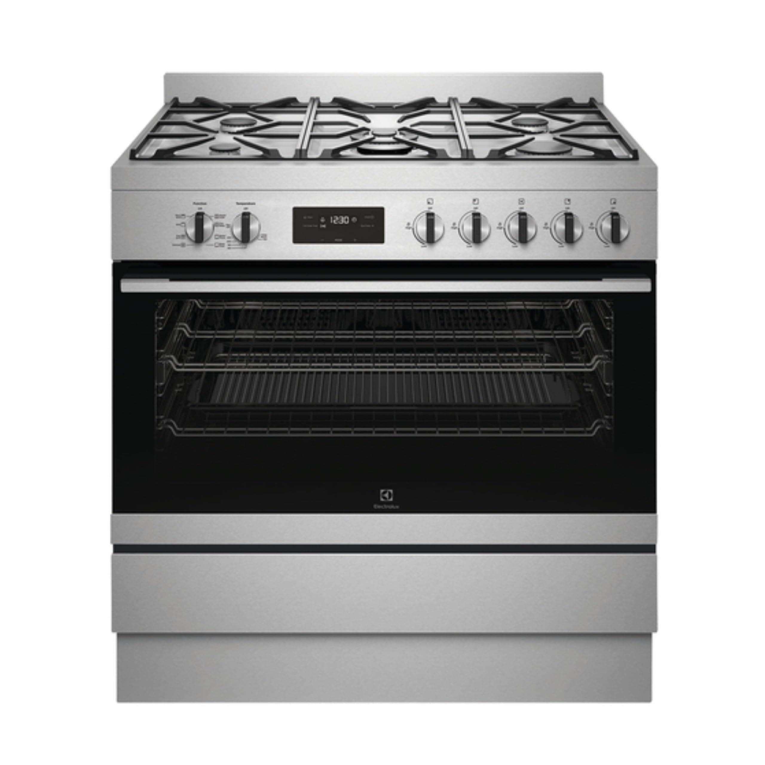 Electrolux Premium 90X60 Freestanding Cooker with Bottom Electric Oven, Cooking Range with 5 Burners & 125L XXL Oven Capacity, Dual Convection Fan, One Hand Ignition, Thermocouple Safety, EFE915SD