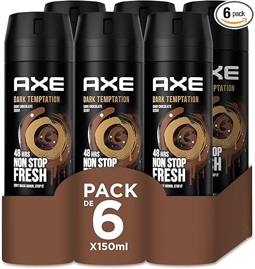 6 desodorantes Axe Dark Temptation por 13,98€ (marcando aplicar cupón en compra recurrente)