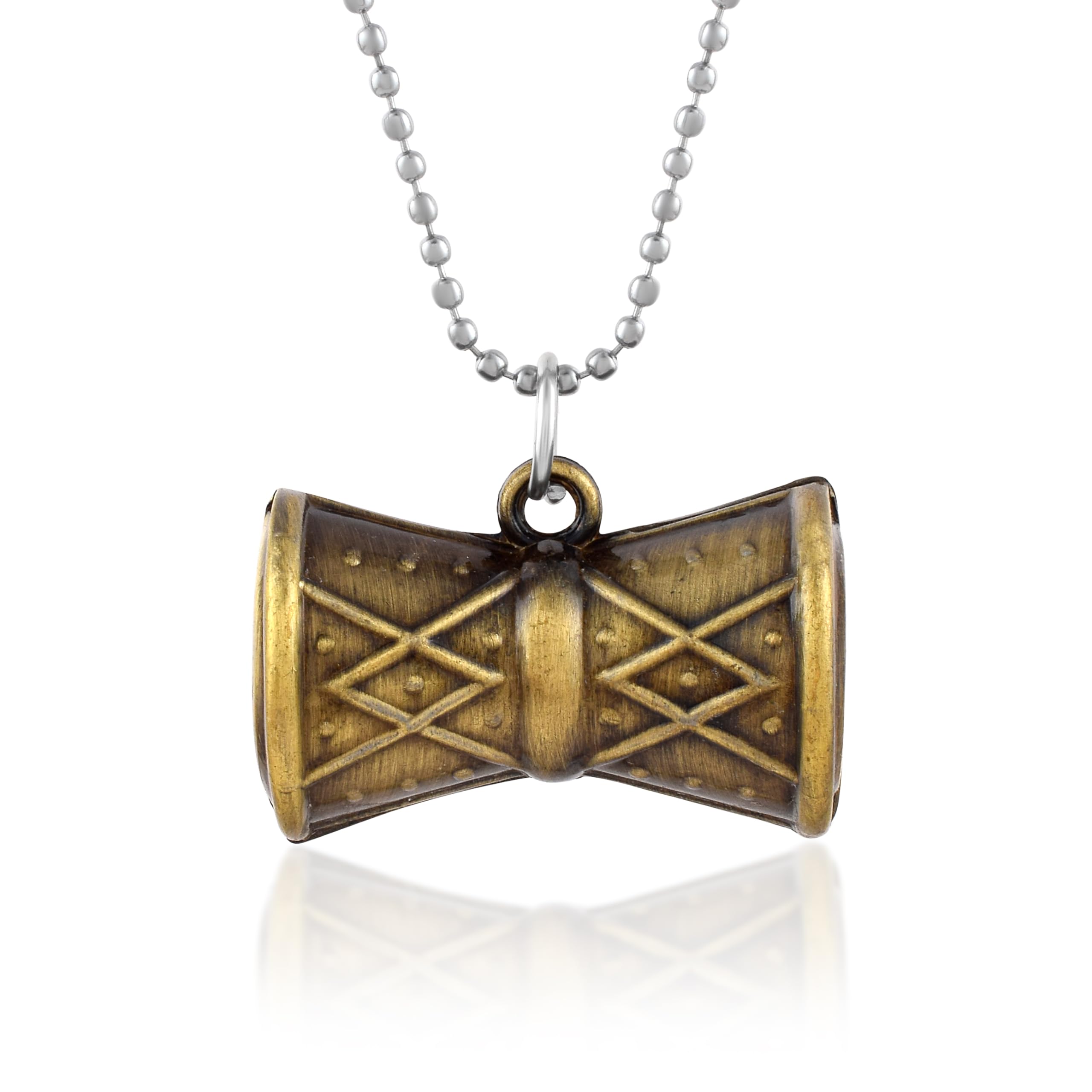 Stainless Steel Antique Bronze Color Shiva Damru Chain Pendant Locket Jewellery For Men/Women-image-24