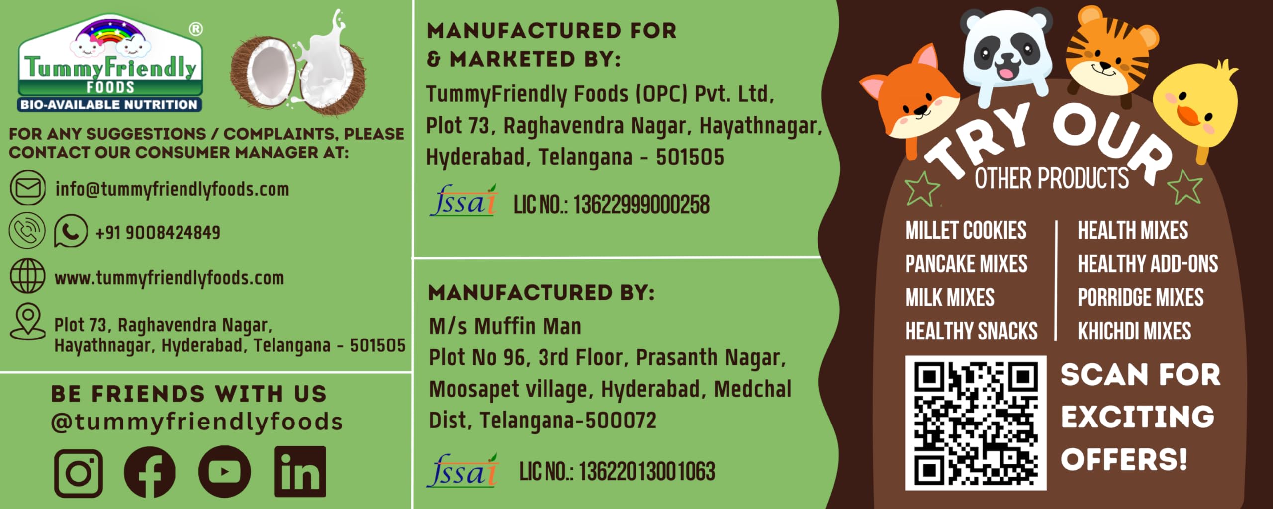 TUMMY FRIENDLY Millet Cookies For Kids Adults. Millet Biscuits, Ragi And Jaggery. Healthy Snacks For kids Babies 1 Year Old. Gift the Best Healthy Cookies - 75 Grams (CoconutOatsChoco-2x75) - Image 9 thumbnail