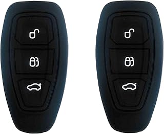غطاء حماية لمفتاح التحكم عن بعد في دخول السيارة من اوتوتيك مصنوع من مطاط السيليكون ، مصمم من 3 أزرار من بار (زوج واحد) (أسود)