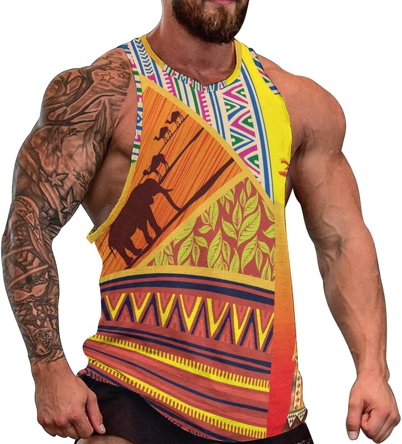 Africa Elephant Women Mens Tank Tops Sleeveless Muscle Shirts Beach Casual Gym Shirt Vest Tee Tops