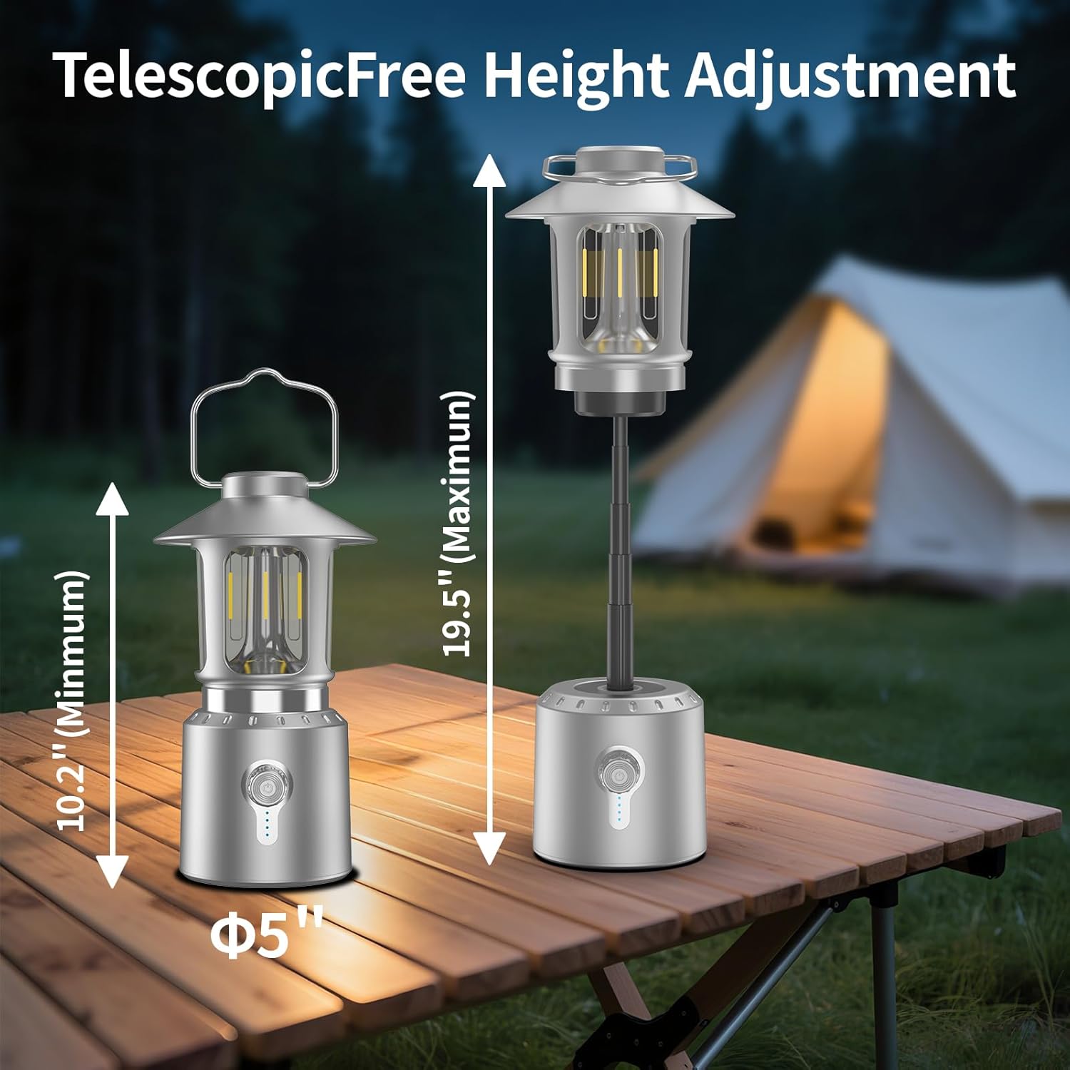 Retro Classic LED Camping Lantern, Rechargeable Stepless Dimming Vintage Lantern, 3 Light Modes (2000K-6500K), 8000mAh Power Bank, Bright Hanging Tent Light for Indoor & Outdoor, Hiking, Camp