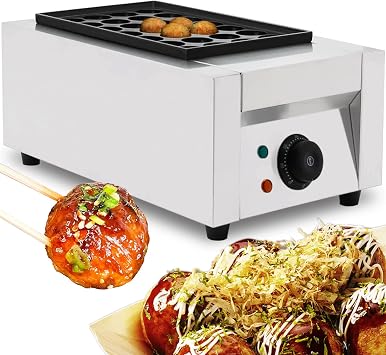 Takoyaki Maker Commercial Ebelskiver Pan 28 Holes Electric Grill Machine for Aebleskiver, Cake Pops, Pancake Balls, Donut Holes, 2000W, 110V