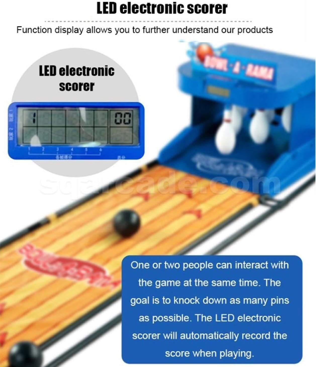 Indoor Bowling Ball Sports Game Console Electronic Bowling Alley Game, Bowling Set Kids,Indoor Bowling Ball Sports Game Console with LED Scoreboard Automatic Reset