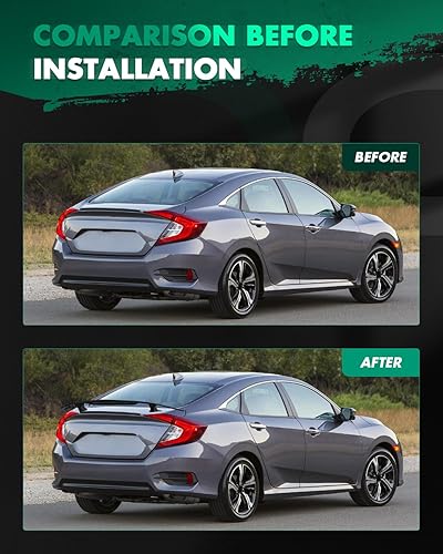 Miniatura 6 de SCITOO Spoiler Wing GT Style Universal 52" ABS Brillante Carbono Aspecto Trasero Alerón Alerón