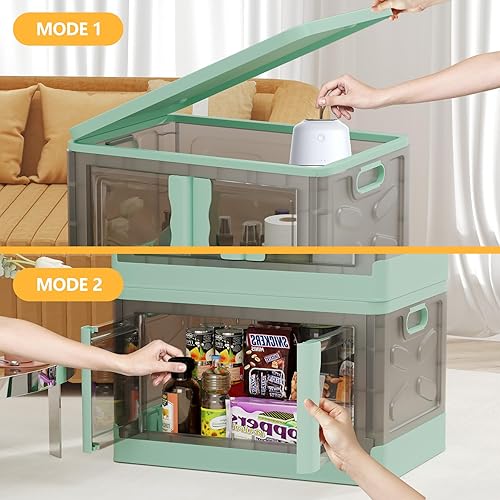 Miniatura 6 de Cajas de almacenamiento con tapas, organizadores plegables de armario de 21.13 galonespieza, artículos esenciales para el dormitorio, cajas de