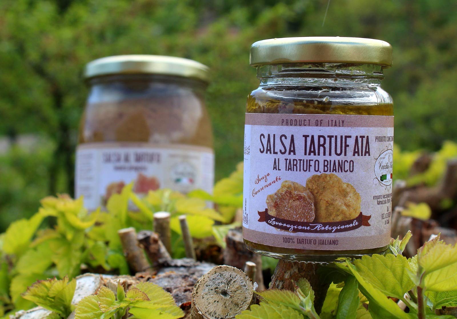 Geschenkset- Präsentpaket gefüllt mit 2 Trüffelprodukten nach Wahl aus eigener Herstellung - Geschenk für Feinschmecker (Honig und Sauce mit weißem Trüffel)