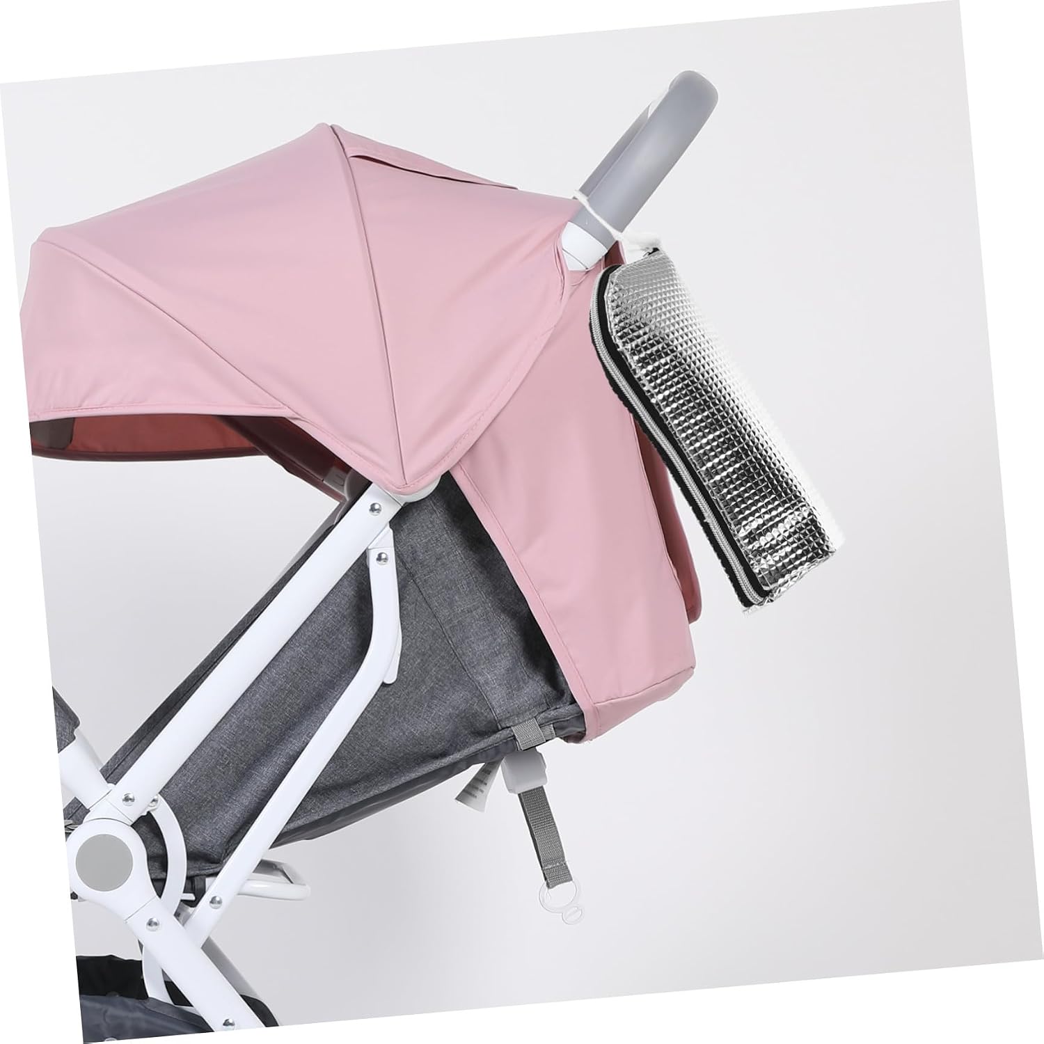 2pcs Bottle Thermal Bag with Aluminum and Plush Insulation, Leakproof Portable Bottle Warmer Bag for Travel and Handsfree Walks, Secure Stroller Integration for Parents