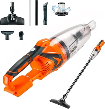 Nichilas Cordless Vacuum Cleaner Handheld Stick Vacuum Cleaner 10kPa Powerful Suction 4 Different Heads for Home Pets Floor Car, Compatible with DEWALT 20V MAX Batteries NO Battery