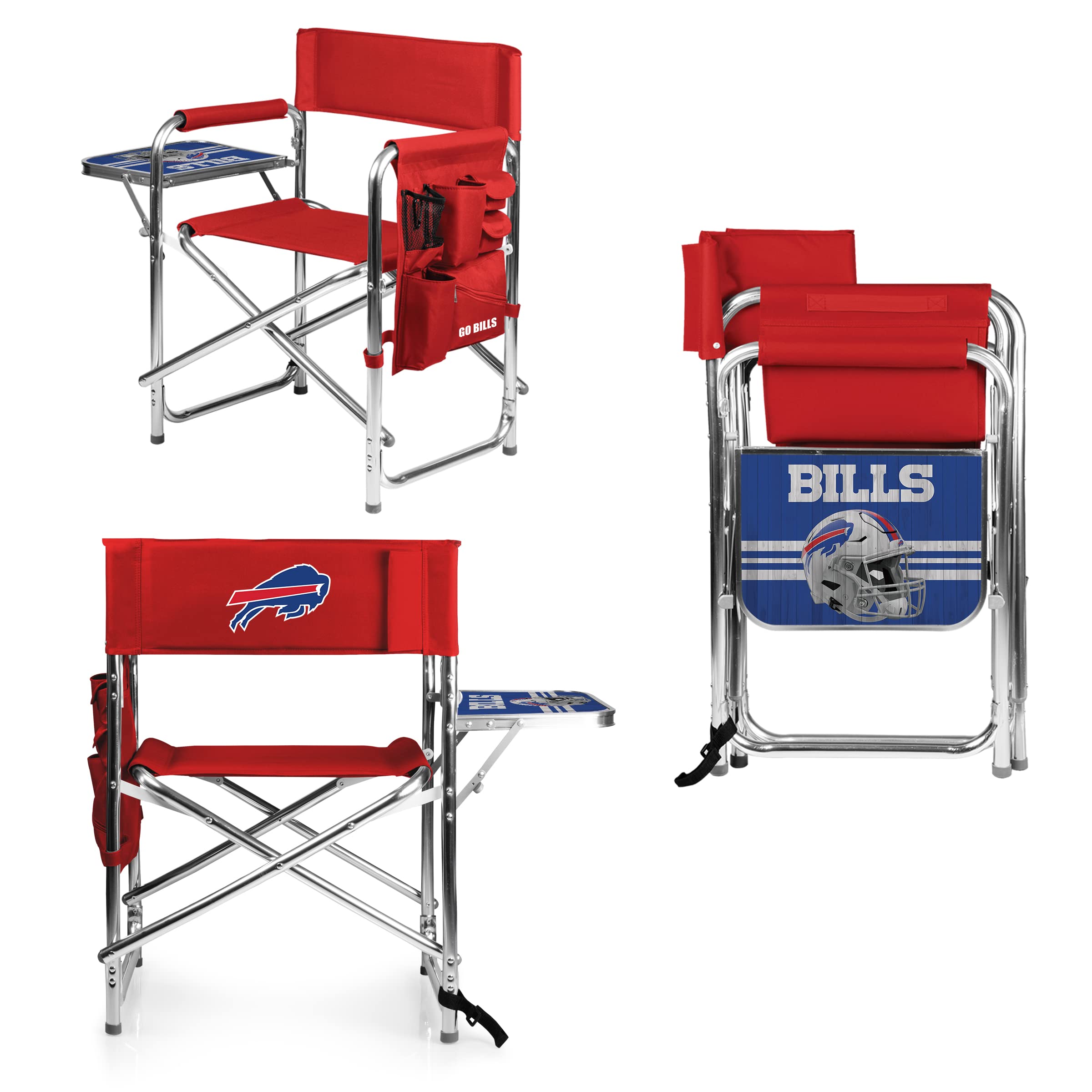 Picnic TIME NFL Unisex-Adult NFL Sports Chair with Side Table, Beach Chair, Camp Chair for Adults