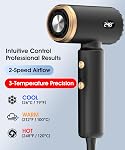 Hair Dryer, Travel Dual Voltage Ionic Blow Dryer for 120000 RPM Fast Drying, Compact Lightweight Hair Dryer with Magnetic Diffuser for Home & Travel, Portable Hairdryer International 110-240V(Black)