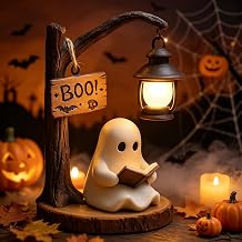 Halloween Ghost Reading Lantern, Cute Ghost Bookshelf Lantern