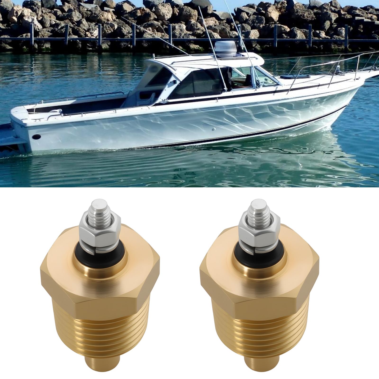 The Lord of the Tools Sensore di Temperatura da 1/2" -14 NPT 18-5898 171960 34625 97258 Compatibile con Mercruiser V6 V8 4.3 5.0 5.7 7.4 8.2 350