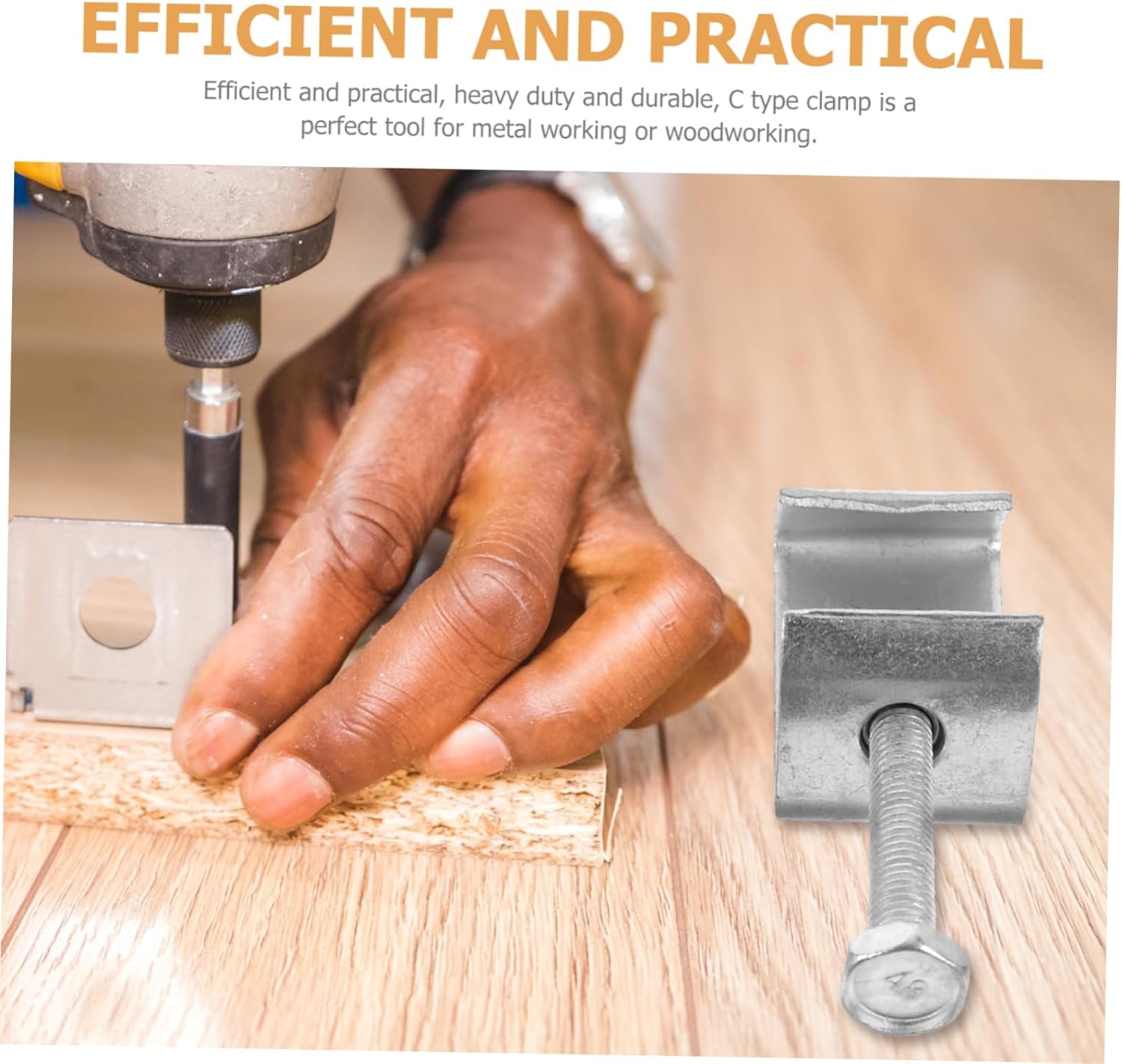 Veemoon 4sets Professional Grade c Clamps High Strength Stainless Steel Small c Clamp for Woodworking Fence Clamps 2pcs*4