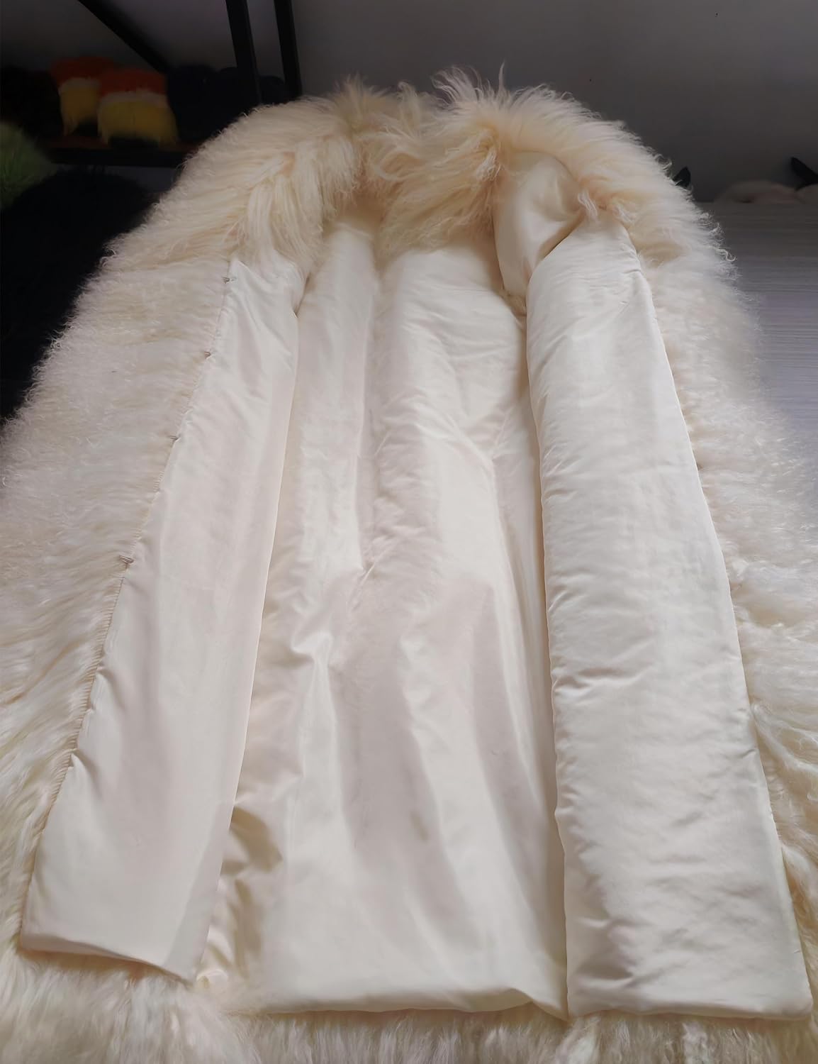 Women's Genuine Mongolia Sheep Fur Vest Sleeveless Jacket Long Winter Shaggy Outerwear