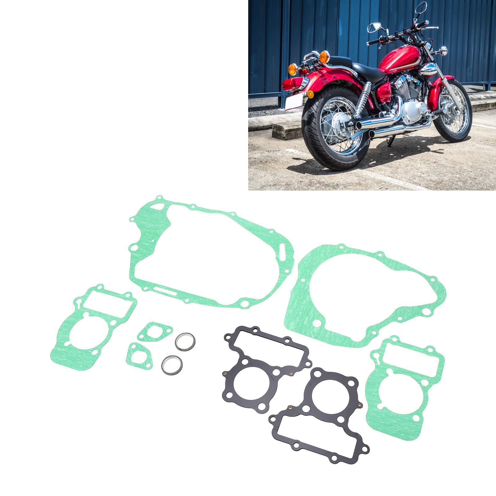 Joint de Culasse, 10 Pièces de Remplacement de Jeu de Joints de Moteur de Moto étanche pour Virago XV250 125