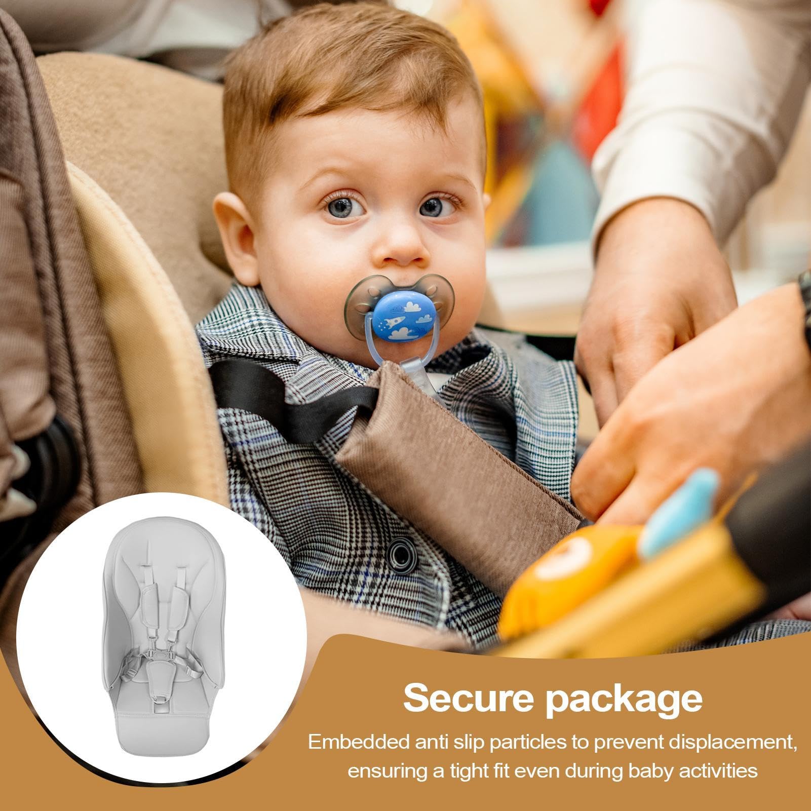 Housse De Chaise Haute Bébé - Housse en Similicuir avec Coussinet Rembourré - Attachements Confortables Et Protections Sécurisées Filles Garçons Petits-