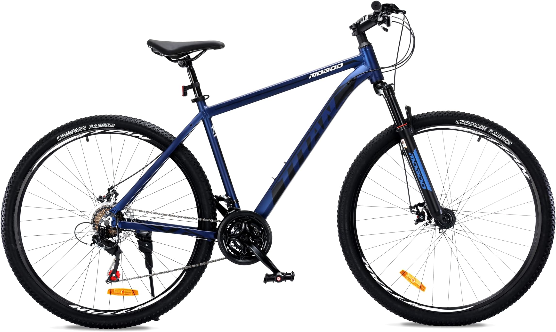 Mogoo Titan Aluminum Alloy Mountain Bike 24/26/27.5/29 Inch, 21-Speed, Bicycle Adult, Mechanical Disc Brakes, Adjustable Seat, 21-Gear, Suspension MTB Cycle for Men and Women