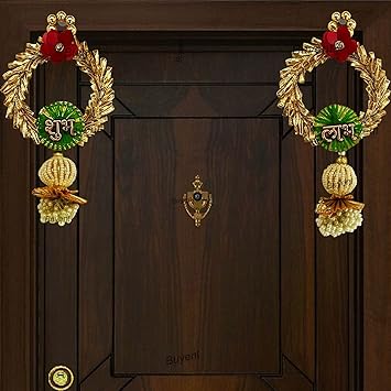 Buyent shubh labh for Door Entrance bandarwal for Home Door Fancy toran for Pooja Room Diwali Decoration for Home Office mandir Door hangings for Entrance Door Pearl