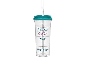 "Drink your Effin Water" Pink & Teal Hydr-8 32oz Time Marked Water Bottle