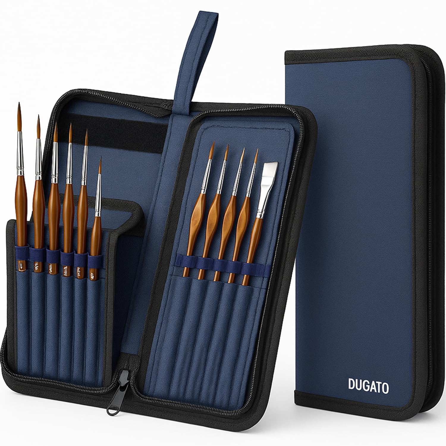 KAZETEC Canvas Paint Brush Holder - 22 Slot Roll-Up Pouch For Artists & Makeup Brushes (Peony Flower)