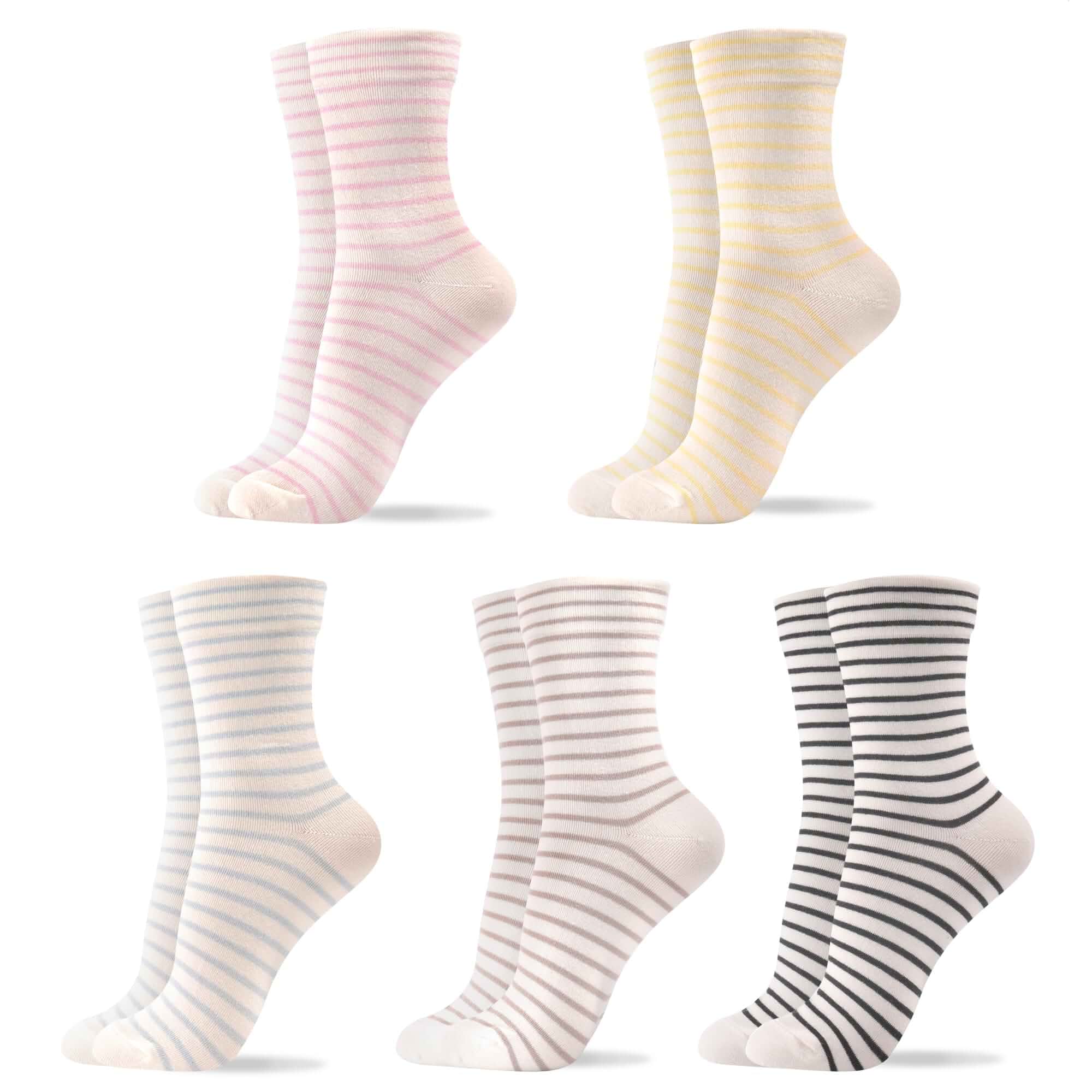 Womens Cotton Crew & Ankle Socks, Cute Floral Ruffle Colorful Tube Size 6-9