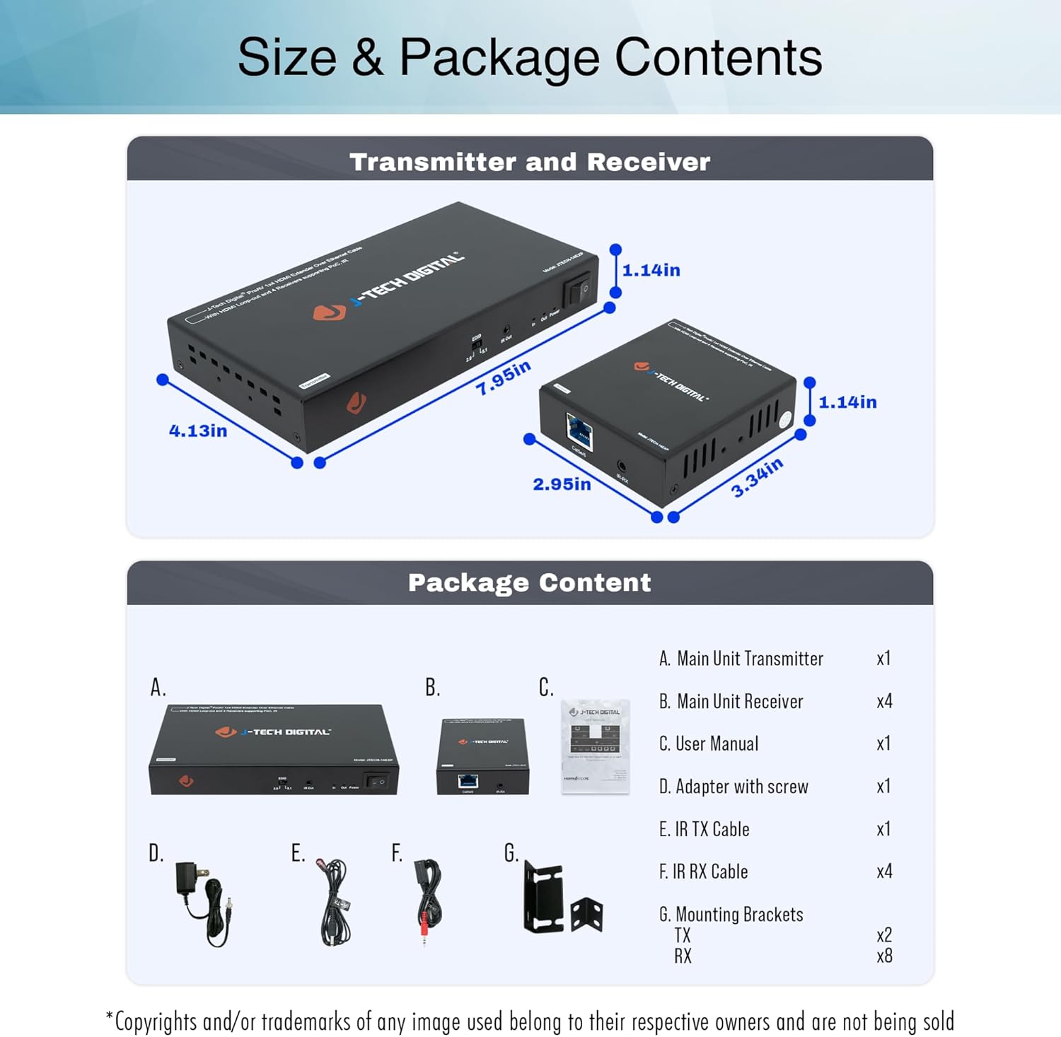 J-Tech Digital 1080P 60Hz HDMI Extender Splitter Over Single Cat5e/6 Ethernet Cable 1 in 4 Out Up to 164ft. Features Local HDMI Loop-Out, PoC, IR Control, Audio EDID Switch