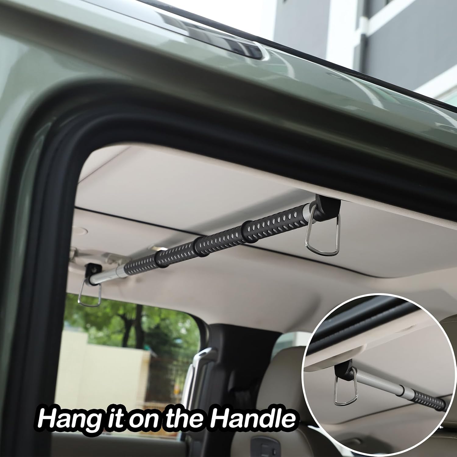 PIUGILH Car Clothes Hanger Bar Compatible with Land Rover Defender 2020-2023 Accessories, Telescoping Bar Vehicle Clothing Rack