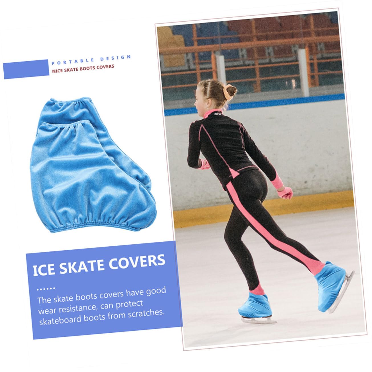 Toddmomy 5paires Couvre-Chaussures De Patinage Polyester pour Patins à Glace Et Roller Housses Protectrices Résistantes à Ciel